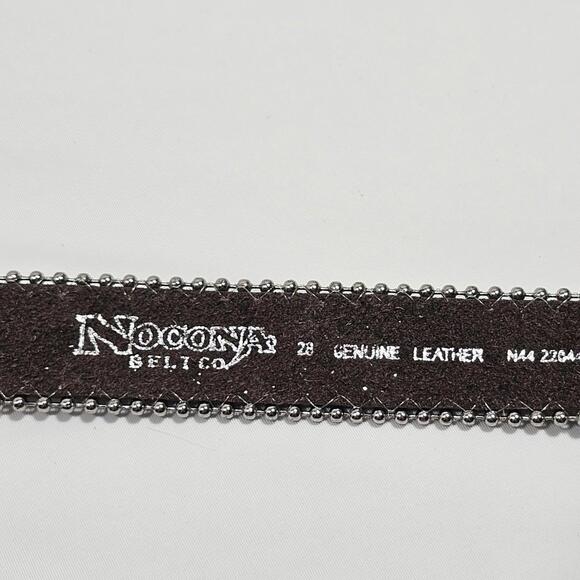 Nocona Cowgirl Western Brown/Rhinestone Heart Leather Belt Size 28 Bling - Picture 5 of 9